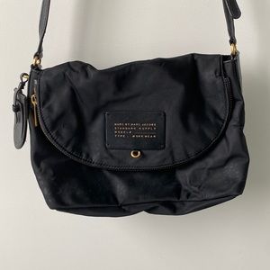 Marc Jacobs nylon adjustable cross body black bag. Can fit so much stuff!